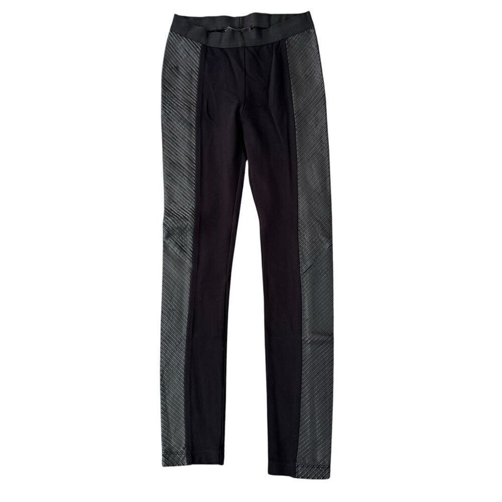 BCBGMAXAZRIA Women's Skinny Legging Faux Leather Trim size S